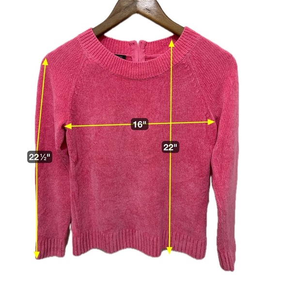 103 Talbots | EUC Jordan Chenille Crew Neck Sweater - Bright Pink, SP (Small P) - Picture 5 of 10